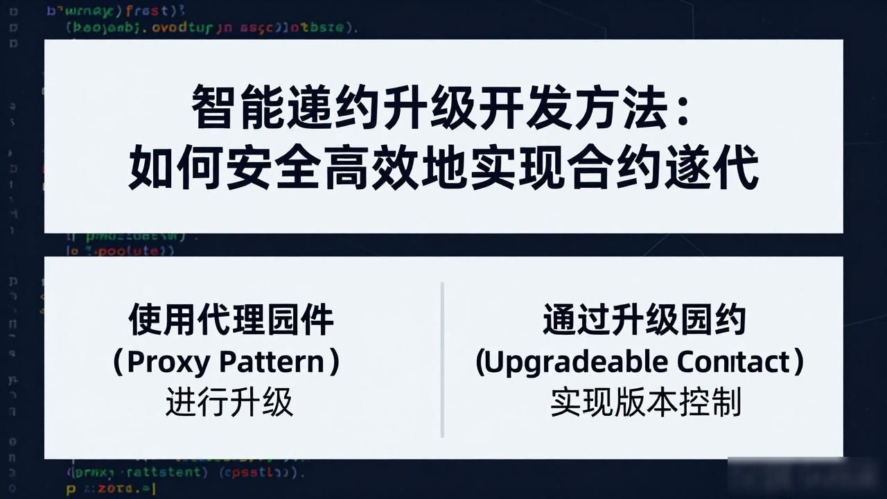 智能合约升级开发方法_合约智能开发升级方法是什么_合约智能开发升级方法有哪些