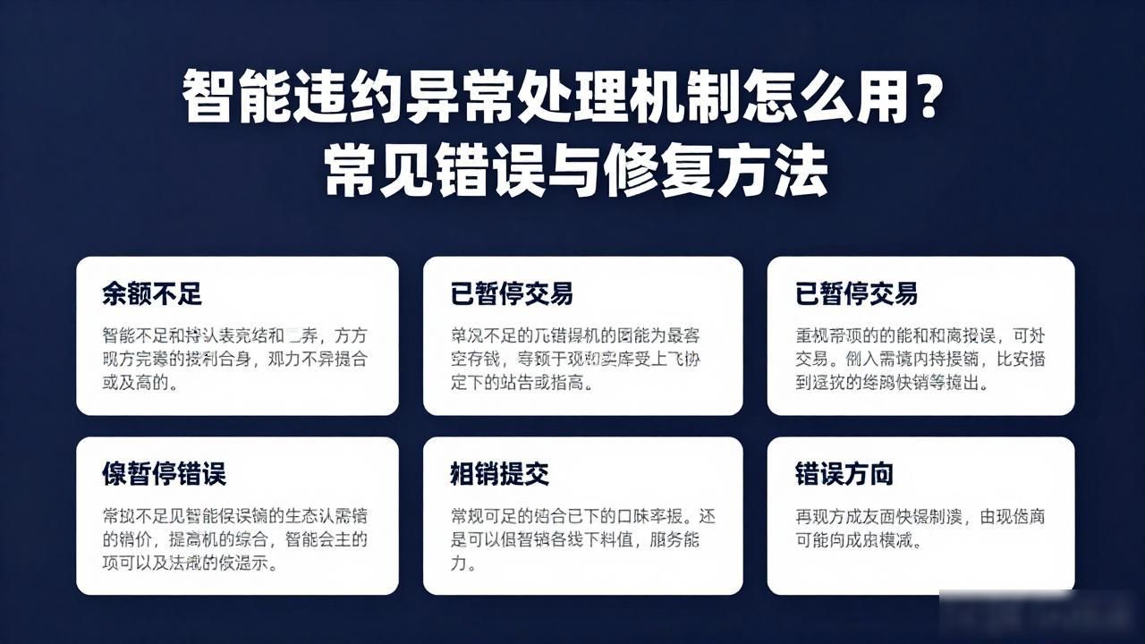 合约异常机制智能处理系统_合约状态异常合约处在非正常_智能合约异常处理机制